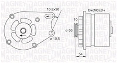 Magneti Marelli Generator [Hersteller-Nr. 063730893010] für Fiat von MAGNETI MARELLI