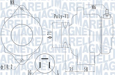 Magneti Marelli Generator [Hersteller-Nr. 063731120010] für Audi, Ford, Seat, Skoda, VW von MAGNETI MARELLI