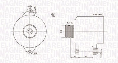 Magneti Marelli Generator [Hersteller-Nr. 063731157010] für Citroën, Fiat von MAGNETI MARELLI