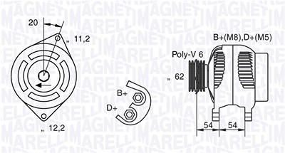 Magneti Marelli Generator [Hersteller-Nr. 063731223010] für Alfa Romeo, Fiat, Lancia von MAGNETI MARELLI