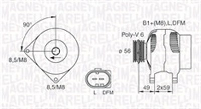 Magneti Marelli Generator [Hersteller-Nr. 063731378010] für VW, Seat, Audi, Skoda von MAGNETI MARELLI