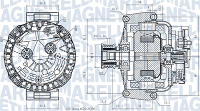 Magneti Marelli Generator [Hersteller-Nr. 063731531810] für Mercedes-Benz von MAGNETI MARELLI