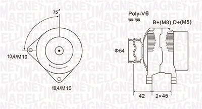 Magneti Marelli Generator [Hersteller-Nr. 063731564010] für Citroën, Fiat, Lancia, Peugeot von MAGNETI MARELLI