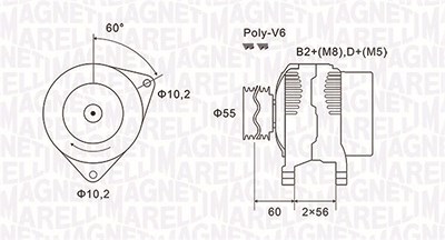 Magneti Marelli Generator [Hersteller-Nr. 063731577010] für Opel von MAGNETI MARELLI