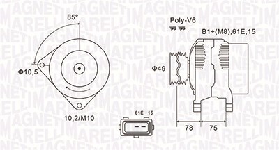 Magneti Marelli Generator [Hersteller-Nr. 063731591010] für BMW von MAGNETI MARELLI