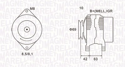 Magneti Marelli Generator [Hersteller-Nr. 063731600010] für Chevrolet, Daewoo von MAGNETI MARELLI