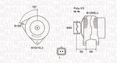 Magneti Marelli Generator [Hersteller-Nr. 063731637010] für Renault von MAGNETI MARELLI