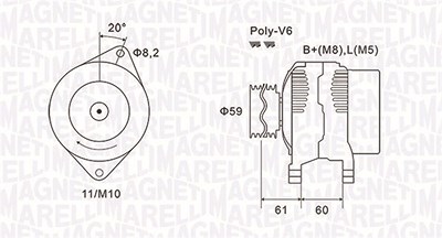 Magneti Marelli Generator [Hersteller-Nr. 063731643010] für Citroën, Fiat, Peugeot von MAGNETI MARELLI