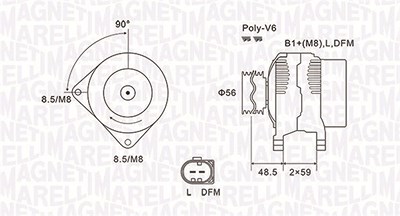 Magneti Marelli Generator [Hersteller-Nr. 063731644010] für Audi, Seat, Skoda, VW von MAGNETI MARELLI