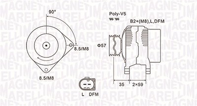 Magneti Marelli Generator [Hersteller-Nr. 063731675010] für Seat, Skoda, VW von MAGNETI MARELLI