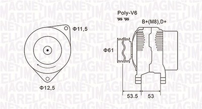 Magneti Marelli Generator [Hersteller-Nr. 063731698010] für Alfa Romeo, Fiat, Lancia von MAGNETI MARELLI