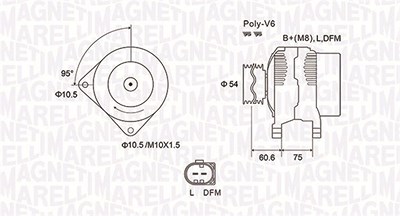 Magneti Marelli Generator [Hersteller-Nr. 063731757010] für BMW, Land Rover von MAGNETI MARELLI