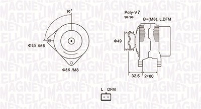 Magneti Marelli Generator [Hersteller-Nr. 063731814010] für Nissan, Renault von MAGNETI MARELLI