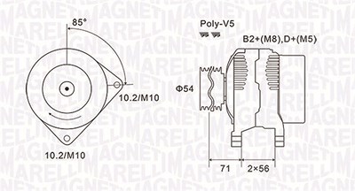 Magneti Marelli Generator [Hersteller-Nr. 063731833010] für Alfa Romeo, Fiat, Opel von MAGNETI MARELLI