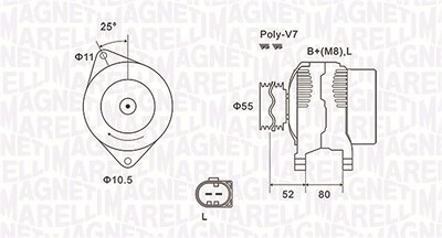 Magneti Marelli Generator [Hersteller-Nr. 063731837010] für Fiat von MAGNETI MARELLI