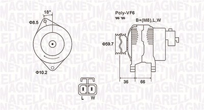 Magneti Marelli Generator [Hersteller-Nr. 063731901010] für Opel von MAGNETI MARELLI