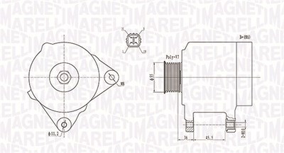 Magneti Marelli Generator [Hersteller-Nr. 063731907010] für Toyota von MAGNETI MARELLI