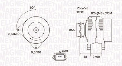 Magneti Marelli Generator [Hersteller-Nr. 063731974010] für Renault von MAGNETI MARELLI