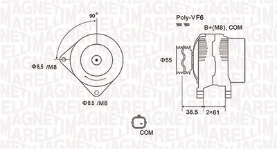 Magneti Marelli Generator [Hersteller-Nr. 063731975010] für Renault von MAGNETI MARELLI