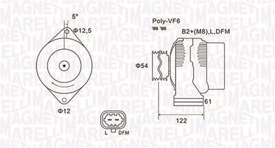 Magneti Marelli Generator [Hersteller-Nr. 063731994010] für Opel, Saab von MAGNETI MARELLI