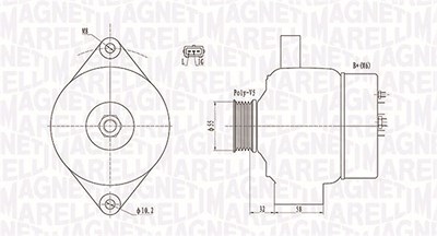 Magneti Marelli Generator [Hersteller-Nr. 063732026010] für Opel, Suzuki von MAGNETI MARELLI