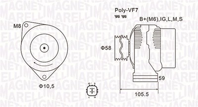 Magneti Marelli Generator [Hersteller-Nr. 063732069010] für Toyota von MAGNETI MARELLI