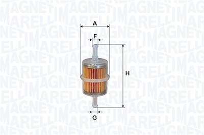 Magneti Marelli Kraftstofffilter [Hersteller-Nr. 153071762433] für Abarth, Alfa Romeo, Audi, Autobianchi, Citroën, Daihatsu, Fiat, Ford, Fso, Gaz, Lad von MAGNETI MARELLI