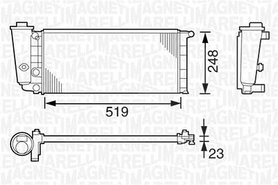 Magneti Marelli Kühler, Motorkühlung [Hersteller-Nr. 350213101000] für Autobianchi, Fiat, Lancia von MAGNETI MARELLI