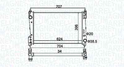 Magneti Marelli Kühler, Motorkühlung [Hersteller-Nr. 350213151200] für Opel von MAGNETI MARELLI