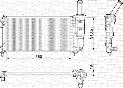 Magneti Marelli Kühler, Motorkühlung [Hersteller-Nr. 350213196000] für Fiat von MAGNETI MARELLI