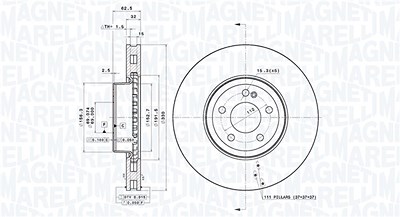 Magneti Marelli 1x Bremsscheibe [Hersteller-Nr. 360406184504] für Mercedes-Benz von MAGNETI MARELLI