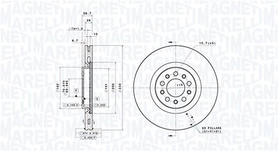 Magneti Marelli 1x Bremsscheibe [Hersteller-Nr. 360406189201] für Chrysler, Jeep von MAGNETI MARELLI