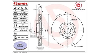 Magneti Marelli 1x Bremsscheibe belüftet vorne links [Hersteller-Nr. 360406131604] für BMW von MAGNETI MARELLI