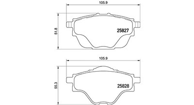 Magneti Marelli Bremsbeläge hinten (Satz) [Hersteller-Nr. 363700461124] für Citroën, Ds, Opel, Peugeot, Vauxhall von MAGNETI MARELLI