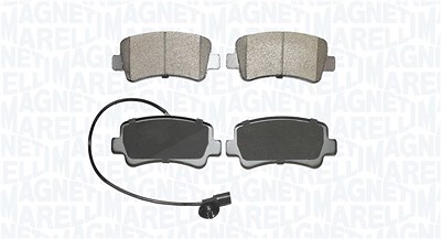 Magneti Marelli Bremsbeläge inkl. VWK Hinten (Satz) [Hersteller-Nr. 363916061118] für Nissan, Opel, Renault, Vauxhall von MAGNETI MARELLI