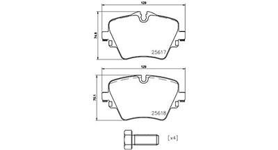 Magneti Marelli Bremsbeläge vorne (Satz) [Hersteller-Nr. 363700406093] für BMW, Mini von MAGNETI MARELLI