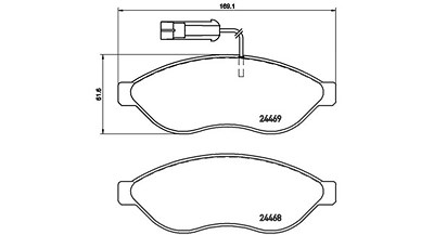 Magneti Marelli Bremsbeläge vorne (Satz) [Hersteller-Nr. 363700423143] für Citroën, Fiat, Peugeot von MAGNETI MARELLI