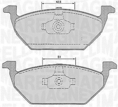 Magneti Marelli Bremsbeläge vorne (Satz) [Hersteller-Nr. 363916060134] für Audi, Seat, Skoda, VW von MAGNETI MARELLI