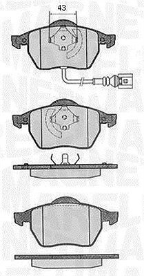 Magneti Marelli Bremsbelagsatz, Scheibenbremse [Hersteller-Nr. 363916060136] für Audi, Seat, Skoda, VW von MAGNETI MARELLI