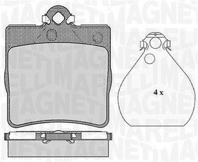 Magneti Marelli Bremsbelagsatz, Scheibenbremse [Hersteller-Nr. 363916060311] für Chrysler, Mercedes-Benz von MAGNETI MARELLI