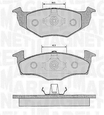 Magneti Marelli Bremsbelagsatz, Scheibenbremse [Hersteller-Nr. 363916060388] für BMW, Seat, Skoda, VW von MAGNETI MARELLI