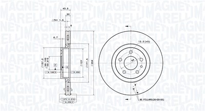 Magneti Marelli Bremsscheibe [Hersteller-Nr. 360406000301] für Alfa Romeo, Fiat, Opel, Vauxhall von MAGNETI MARELLI