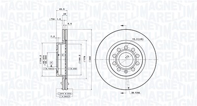 Magneti Marelli Bremsscheibe [Hersteller-Nr. 360406002001] für Audi, Seat, Skoda, VW von MAGNETI MARELLI