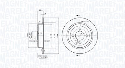 Magneti Marelli Bremsscheibe [Hersteller-Nr. 360406002801] für Mini von MAGNETI MARELLI