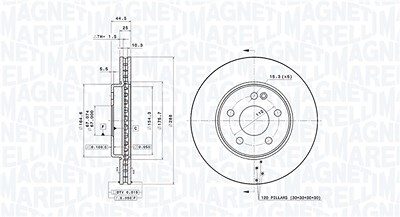 Magneti Marelli Bremsscheibe [Hersteller-Nr. 360406007501] für Mercedes-Benz von MAGNETI MARELLI