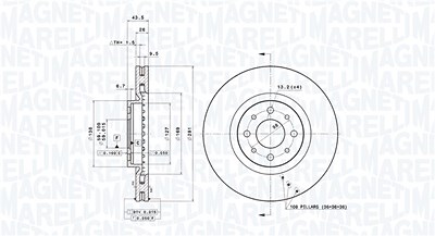 Magneti Marelli Bremsscheibe [Hersteller-Nr. 360406010401] für Alfa Romeo, Fiat, Lancia von MAGNETI MARELLI