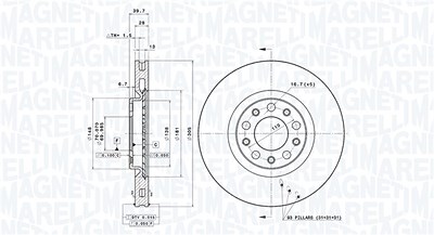 Magneti Marelli Bremsscheibe [Hersteller-Nr. 360406011301] für Alfa Romeo, Fiat, Jeep von MAGNETI MARELLI