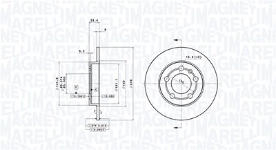 Magneti Marelli Bremsscheibe [Hersteller-Nr. 360406013201] für Audi, Skoda, VW von MAGNETI MARELLI