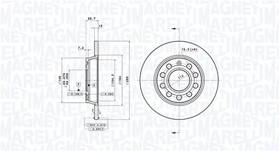 Magneti Marelli Bremsscheibe [Hersteller-Nr. 360406013401] für Audi, Seat, VW von MAGNETI MARELLI