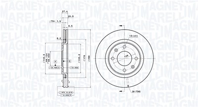 Magneti Marelli Bremsscheibe [Hersteller-Nr. 360406017801] für Citroën, Peugeot von MAGNETI MARELLI